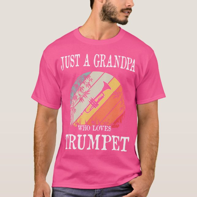 Bara en morfar som Kärlek Trumpet T Shirt (Framsida)