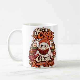 Bara en mysig spök som läser böcker Söt Halloween- Kaffemugg