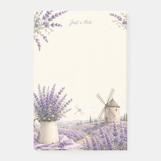 Bara en notis Provence Lavendel Väderkvarn  Post-it Block (Framsida)