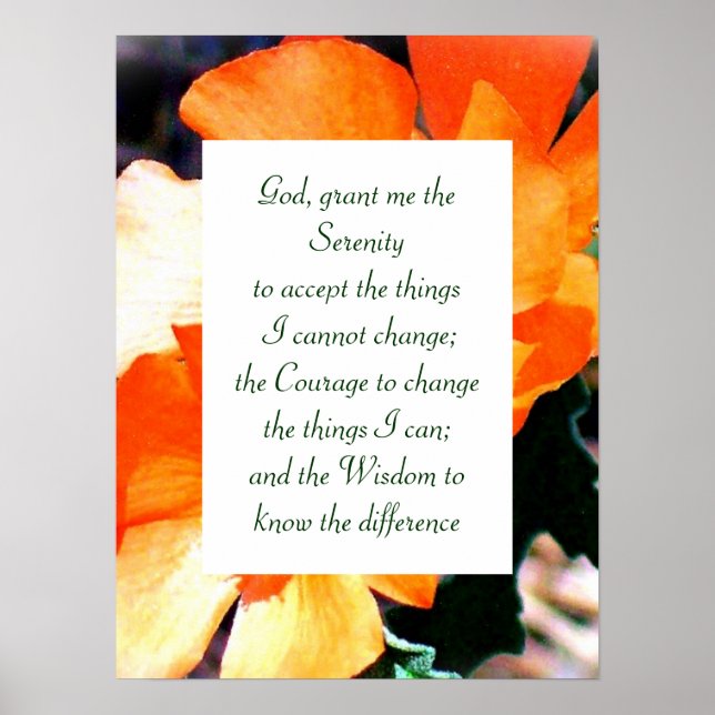 Bara en Ogräs Serenity Prayer Poster (Framsidan)