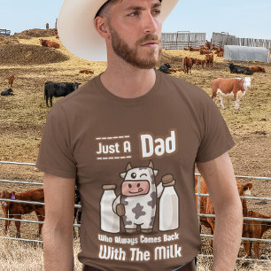 Bara en Pappa-luddig kö med Mjölk Pappa-skämt Mana T Shirt