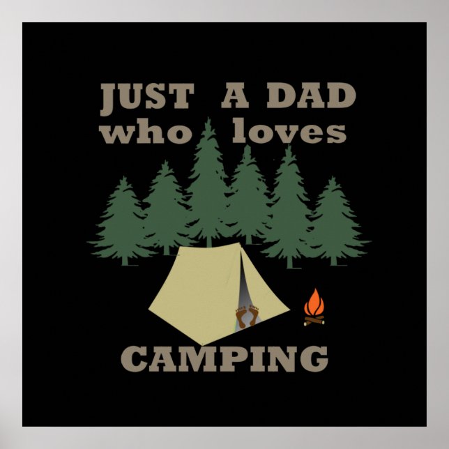 bara en pappa som älskar camping och vandring poster (Framsidan)
