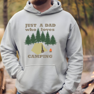 Bara en pappa som kärlek campar och vandrar hoodie