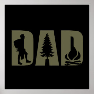 Bara en pappa som kärlek campar och vandrar poster