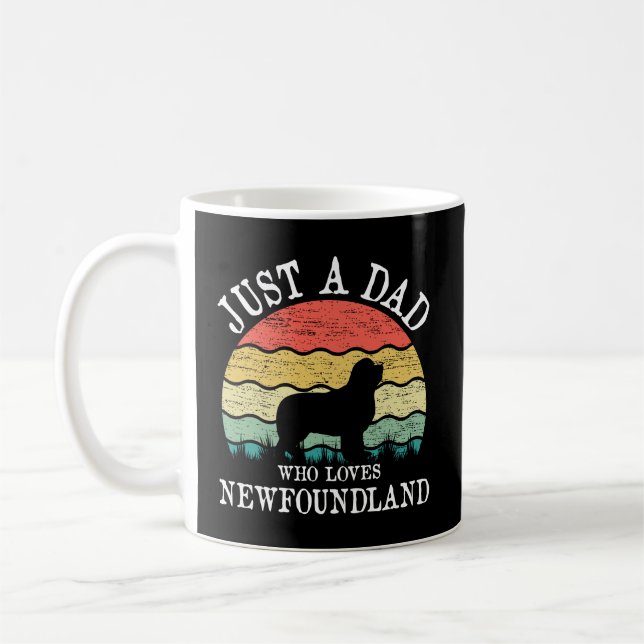 Bara en Pappa som Kärlek Newfoundland Hund älskare Kaffemugg (Vänster)