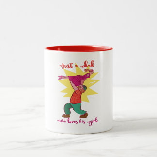 Bara en Pappa som Kärlek sin flicka Två-Tonad Mugg