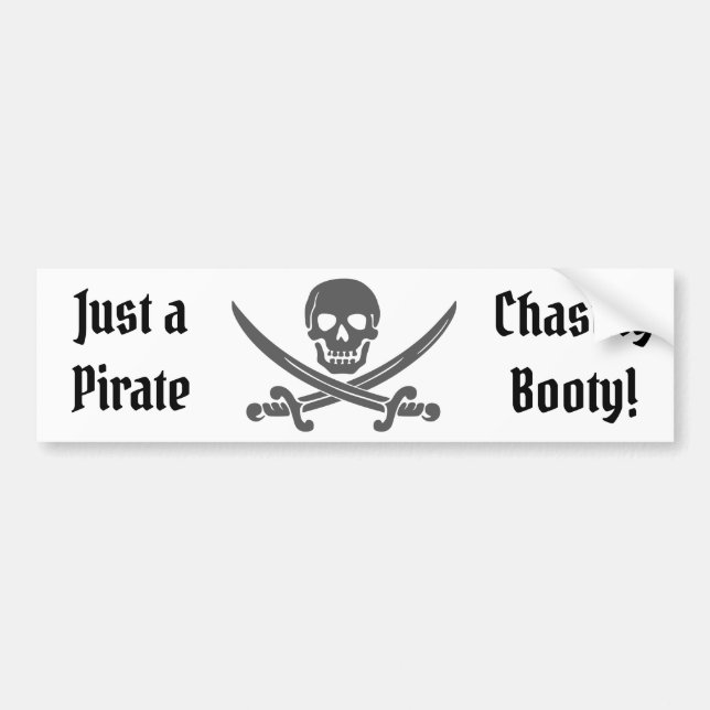 Bara en pirat som jagar byte med Jolly Roger Bildekal (Framsidan)