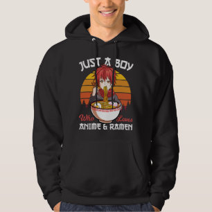 Bara en pojke som älskar anime och ramen japansk O Hoodie
