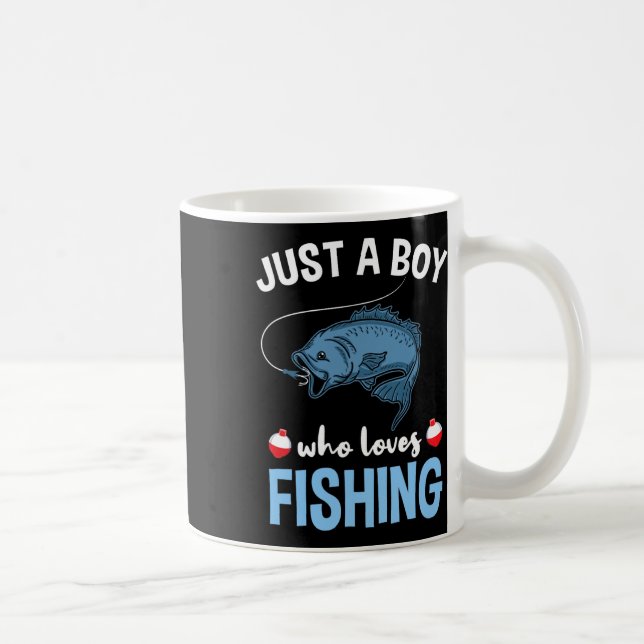 Bara en pojke som älskar att fiska  kaffemugg (Höger)