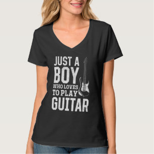 Bara en pojke som älskar att spela gitarr - Basgit T Shirt