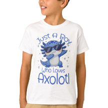 Bara en pojke som älskar Axolotl 