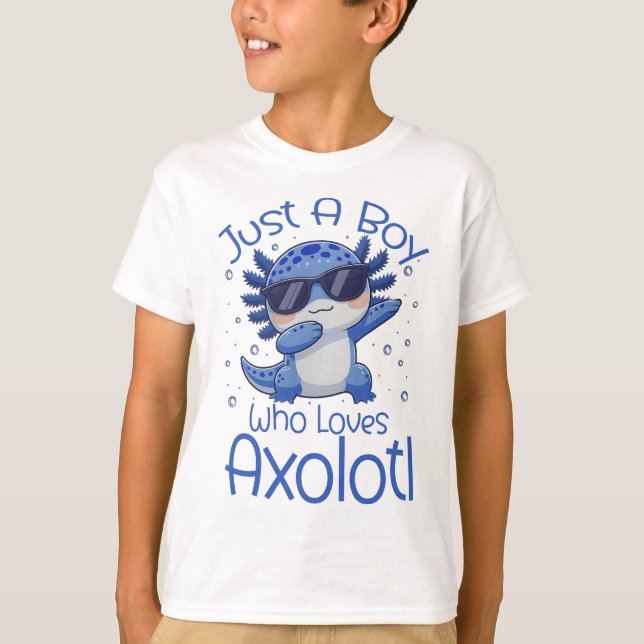 Bara en pojke som älskar Axolotl  T Shirt (Framsida)