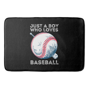 Bara en pojke som älskar baseboll badrumsmatta