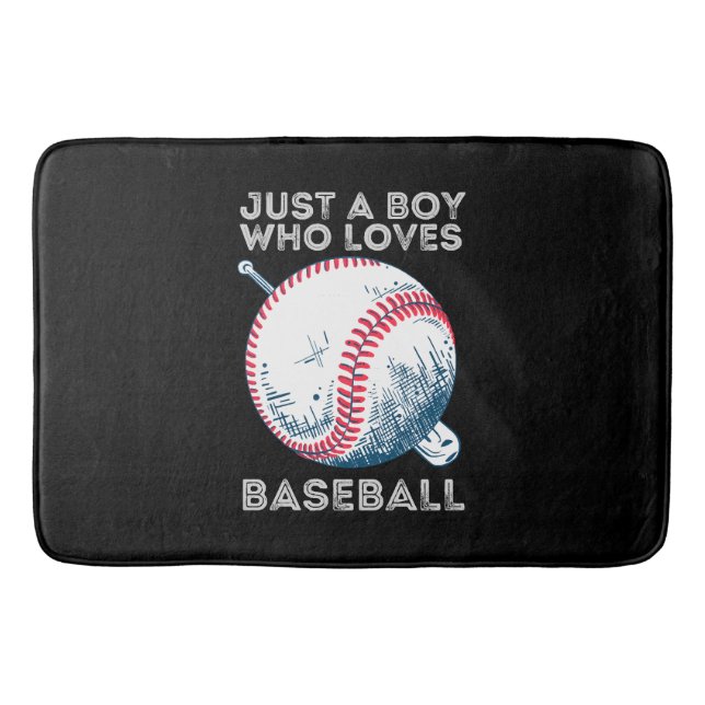 Bara en pojke som älskar baseboll badrumsmatta (Framsidan)