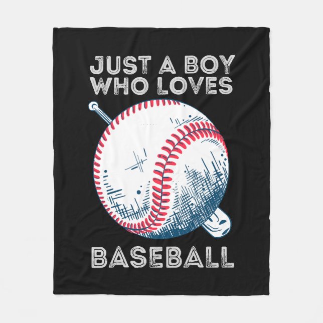 Bara en pojke som älskar baseboll fleecefilt (Framsidan)