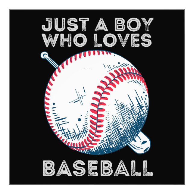 Bara en pojke som älskar baseboll fototryck (Framsidan)
