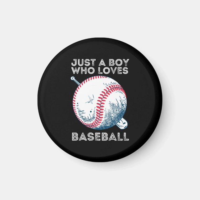 Bara en pojke som älskar baseboll magnet (Framsidan)