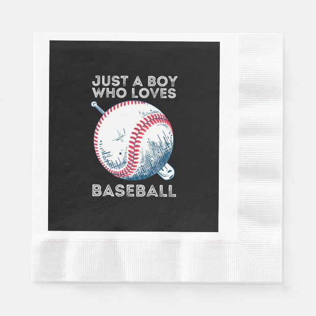 Bara en pojke som älskar baseboll pappersservett (Framsidan)