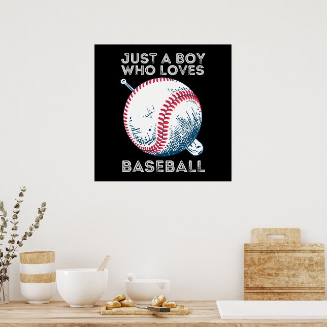 Bara en pojke som älskar baseboll poster (Kök)