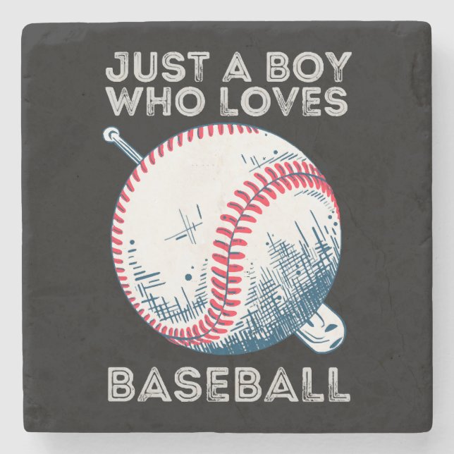 Bara en pojke som älskar baseboll stenunderlägg (Framsidan)