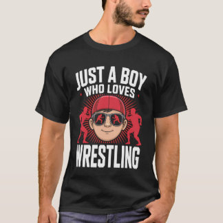 Bara en pojke som älskar brottning amatörmatch t shirt