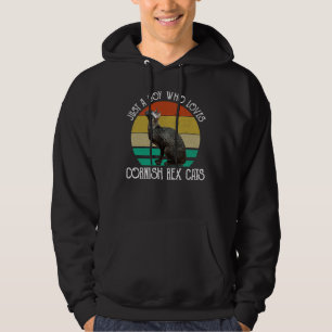 Bara en pojke som älskar Cornish Rex katter Hoodie