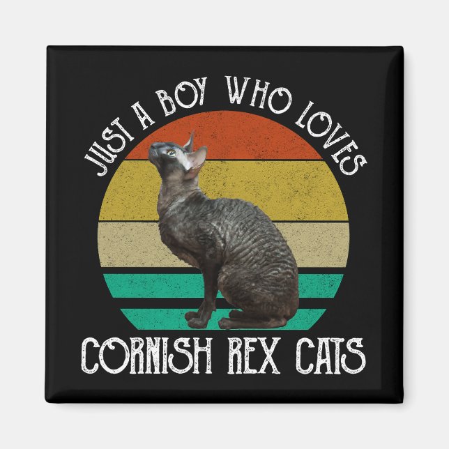 Bara en pojke som älskar Cornish Rex katter Magnet (Framsidan)
