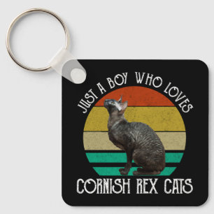 Bara en pojke som älskar Cornish Rex-katter Nyckelring