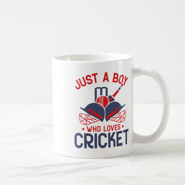 Bara en pojke som älskar cricket - rolig cricket-s kaffemugg (Höger)