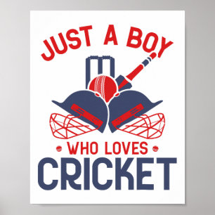 Bara en pojke som älskar cricket - rolig cricket-s poster