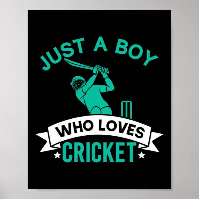 Bara en pojke som älskar cricket-spelare rolig cri poster (Framsidan)