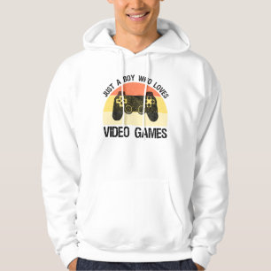Bara en pojke som älskar datorspel hoodie