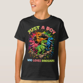 Bara en pojke som älskar dinosaurier t shirt
