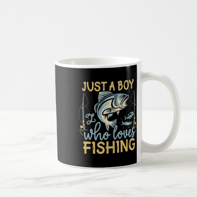 Bara en pojke som älskar fiske Angler's Delight Ca Kaffemugg (Höger)