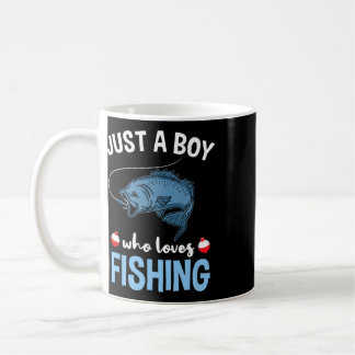 Bara en pojke som älskar fiske kaffemugg