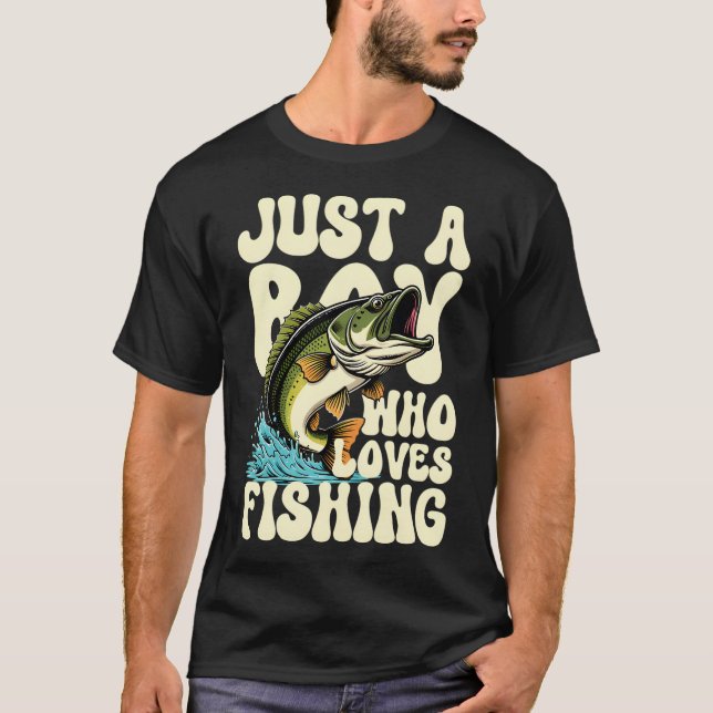 Bara en pojke som älskar fiske t shirt (Framsida)