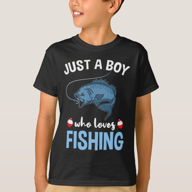 Bara en pojke som älskar fiske  t shirt (Framsida)