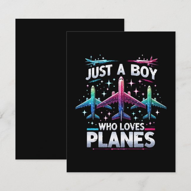 Bara en pojke som älskar flygplan OSA kort (Fram/baksida)