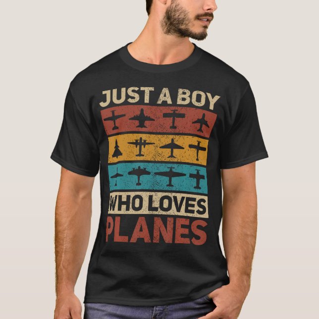 Bara en pojke som älskar flygplan Pilot Flygplan F T Shirt (Framsida)
