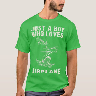 Bara en pojke som älskar flygplan t shirt