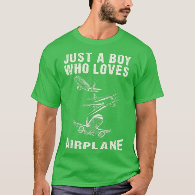 Bara en pojke som älskar flygplan t shirt (Framsida)