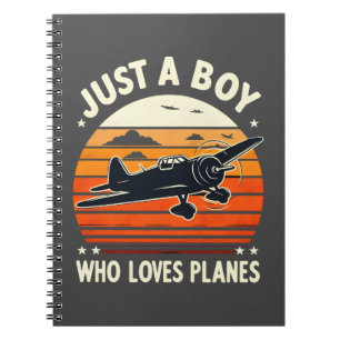 Bara en pojke som älskar flygplan Vintage flygplan Anteckningsbok
