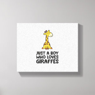 Bara en pojke som älskar giraffer canvastryck