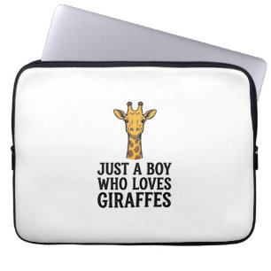 Bara en pojke som älskar giraffer söt giraff t-shi laptop fodral