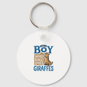 Bara en pojke som älskar giraffer Vintage tröjd de Nyckelring
