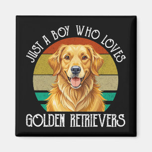 Bara en pojke som älskar Golden Retrievers Magnet