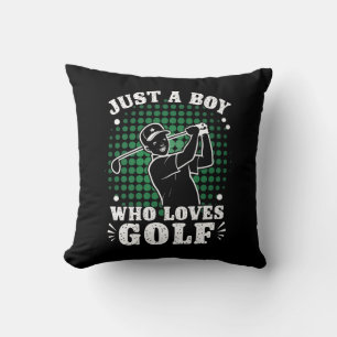 Bara en pojke som älskar golfklubbs golfare golf kudde