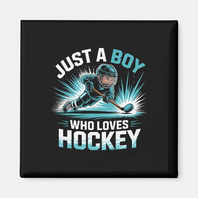 Bara en pojke som älskar hockey _2 magnet (Framsidan)