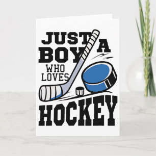 Bara en pojke som älskar hockey ishockeyälskare po kort