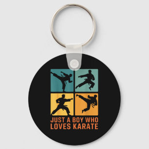 Bara en pojke som älskar karate kampsport karate L Nyckelring